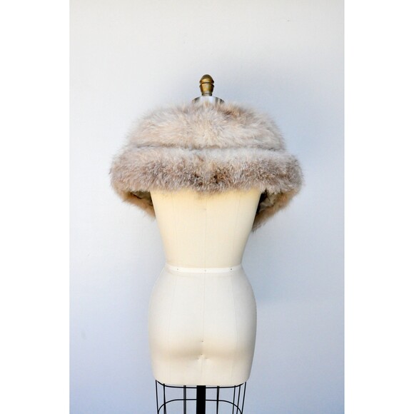 Vintage Arctic Fox Fur Stole Collar Shawl Shrug Cape - 50s 60s - Picture 8 of 10